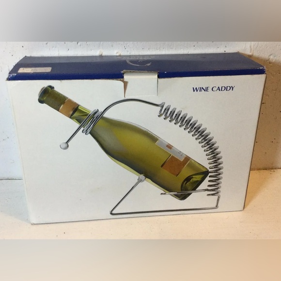 NIB Art Deco Sonoma for Home life + style Silver Corkscrew Display Wine Caddy - Picture 10 of 14